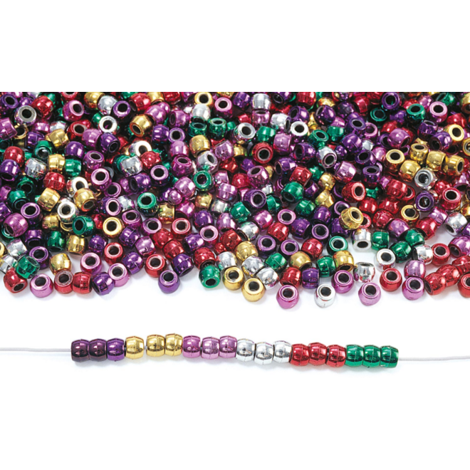 Kralen Metallic 8 mm, +/- 1800 stuks