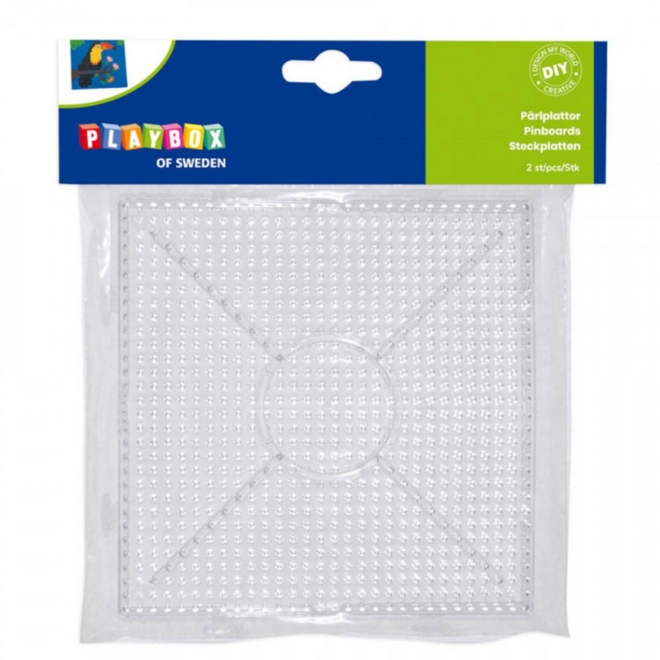 Onderplaat smeltkralen midi vierkant 15 x 15 cm, 2 stuks ecolabel