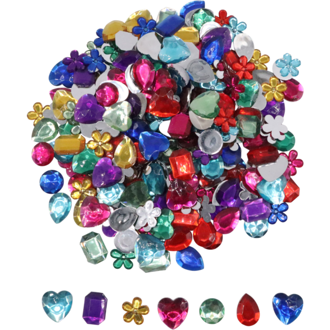 Edelstenen 2-3 cm diverse kleuren en modellen, 200 gram