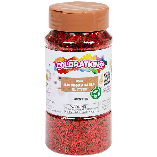Glitter biologisch afbreekbaar 120 gram, rood