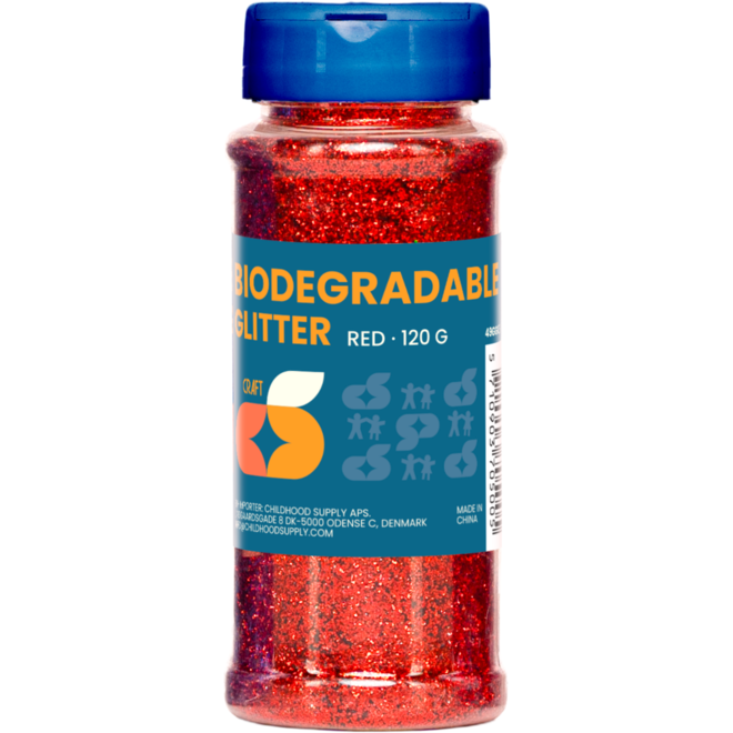 Glitter biologisch afbreekbaar 120 gram, rood