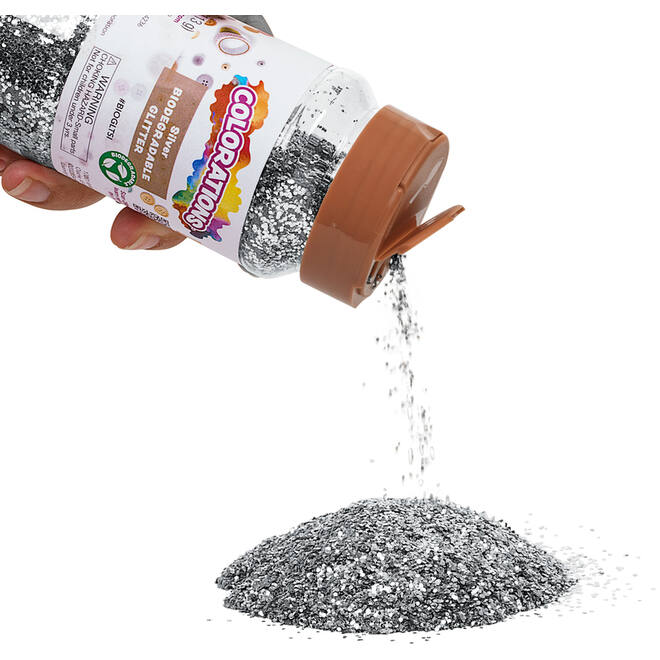 Glitter biologisch afbreekbaar 120 gram, zilver