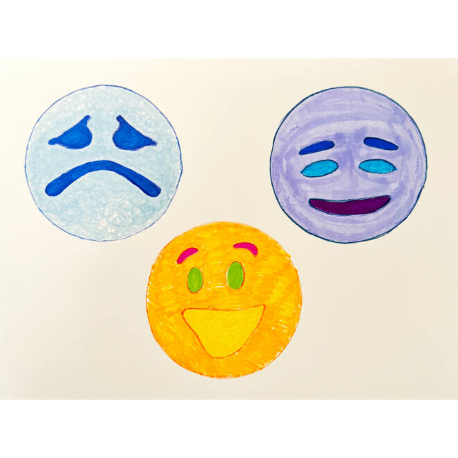 Sjablonen Emoties 10 cm, 8 stuks
