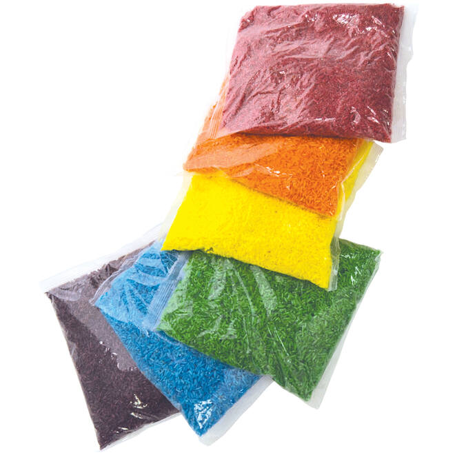 Speelrijst gekleurd assorti 6 x 450 gram (2,7 Kg)