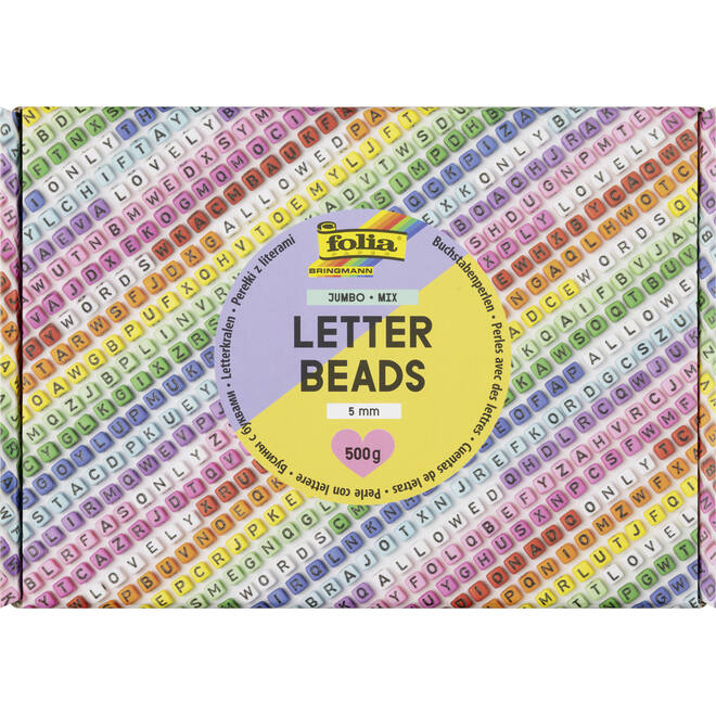 Crea-box letterkralen 5 mm assorti, 3300 stuks
