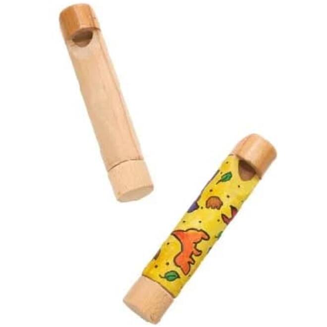 Fluitjes hout, 12 stuks