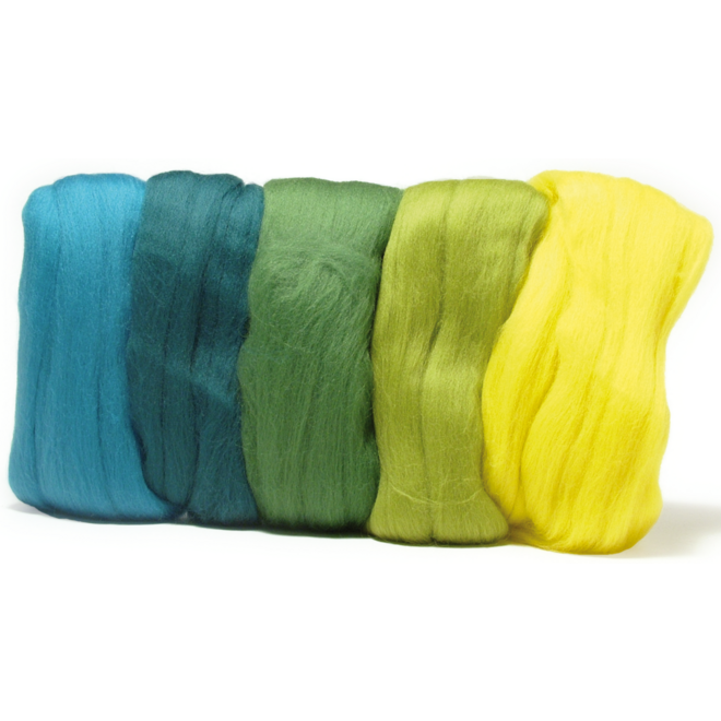 Viltwol 5 x 10 gr. groentinten