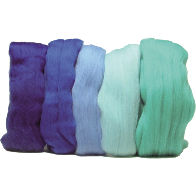 Viltwol 5 x 10 gr. blauwtinten