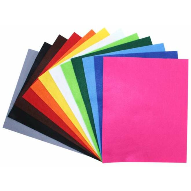 Vilt assorti 24 x 30 cm, 12 stuks
