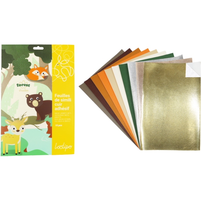 Kunstleer zelfklevend 20 x 30 cm oceaan assorti, 10 stuks