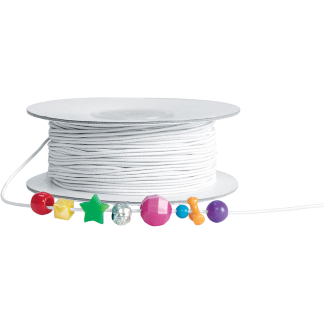 Rijgdraad elastisch wit 1,5 mm, 90 meter