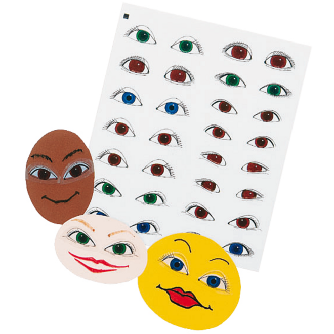 Stickeroogjes assorti, 150 stuks