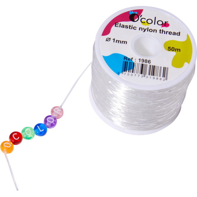 Nylon draad elastisch 1 mm, 50 m