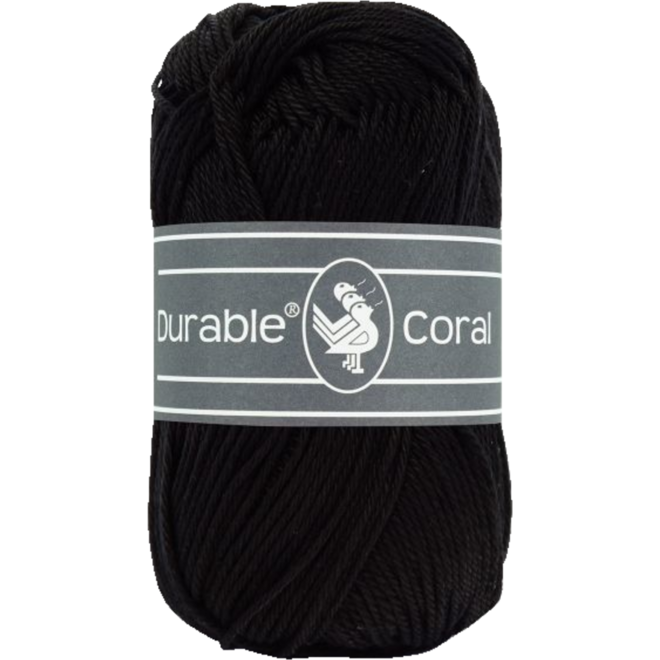 Breigaren Durable Coral Katoen zwart 50 gram, 125 meter