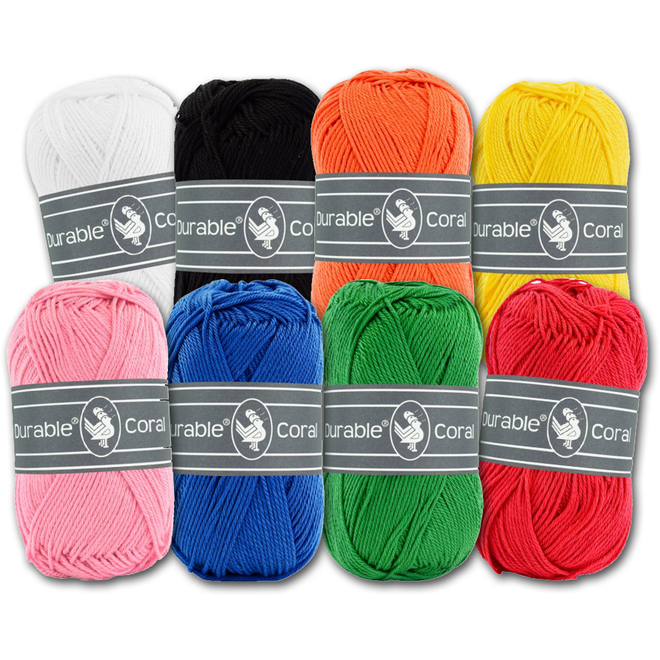Breigaren katoen 50 gram assorti, 8 stuks