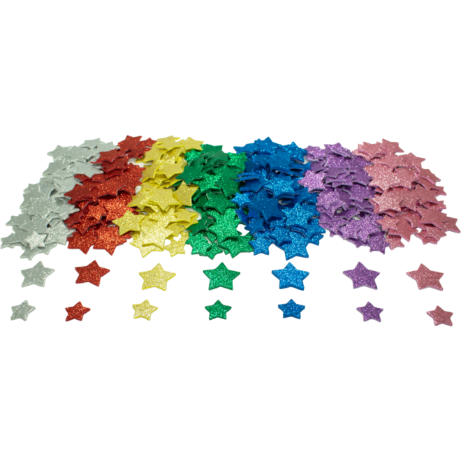 Foamstickers sterren assorti, 500 stuks