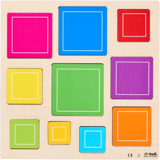 Rolf Puzzels - Reliëfpuzzel ontdek de grootte vierkanten