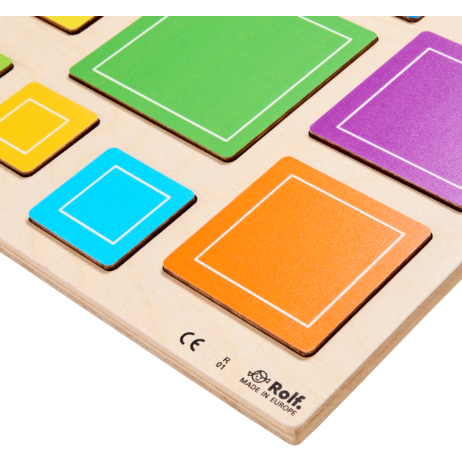 Rolf Puzzels - Reliëfpuzzel ontdek de grootte vierkanten