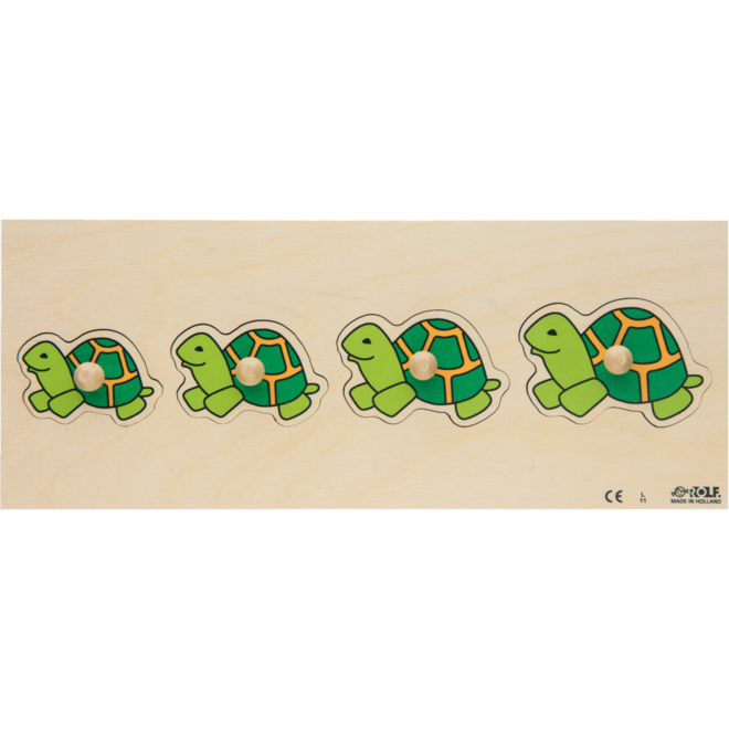 Inlegplank klein-groot schildpad