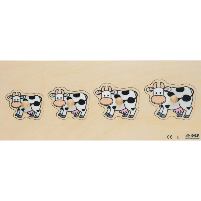 Rolf Puzzels - Inlegplank klein-groot koe