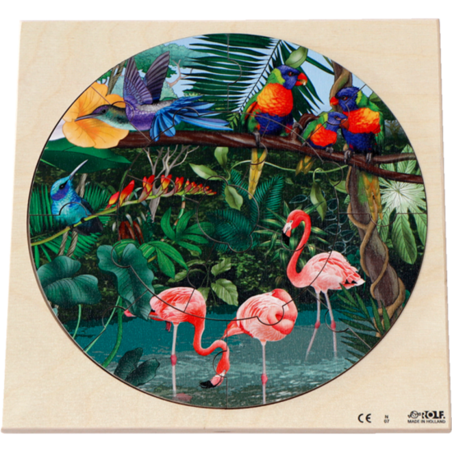 Rolf Puzzels - Reliëfpuzzel dieren in het regenwoud, 12 stukjes