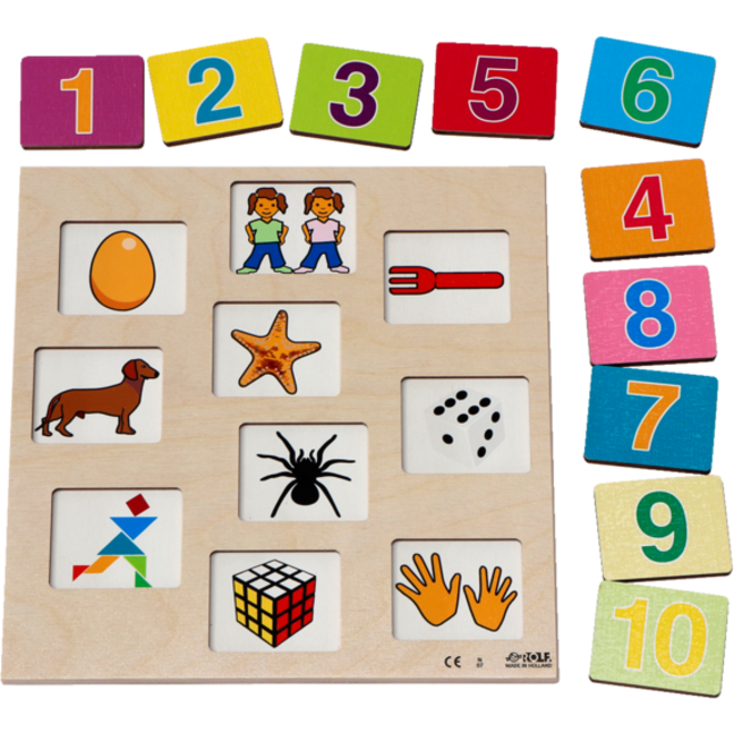 Rolf Puzzels - Reliëf puzzel ontdek het getal, 10 stukjes