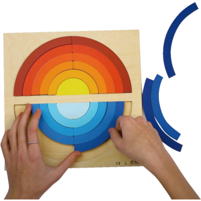 Rolf Puzzels - Reliëfpuzzelserie: ontdek de kleur en grootte, 2 stuk