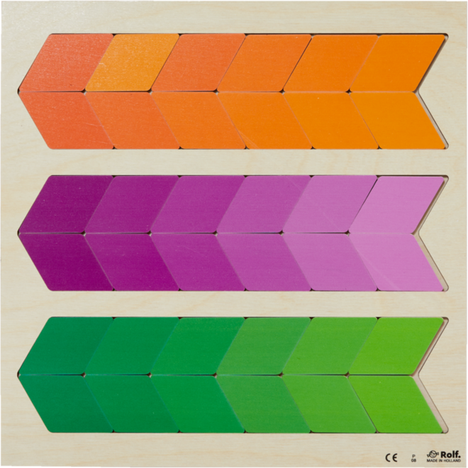 Rolf Puzzels - Puzzel kleurnuance oranje, paars en groen, 36 stukjes