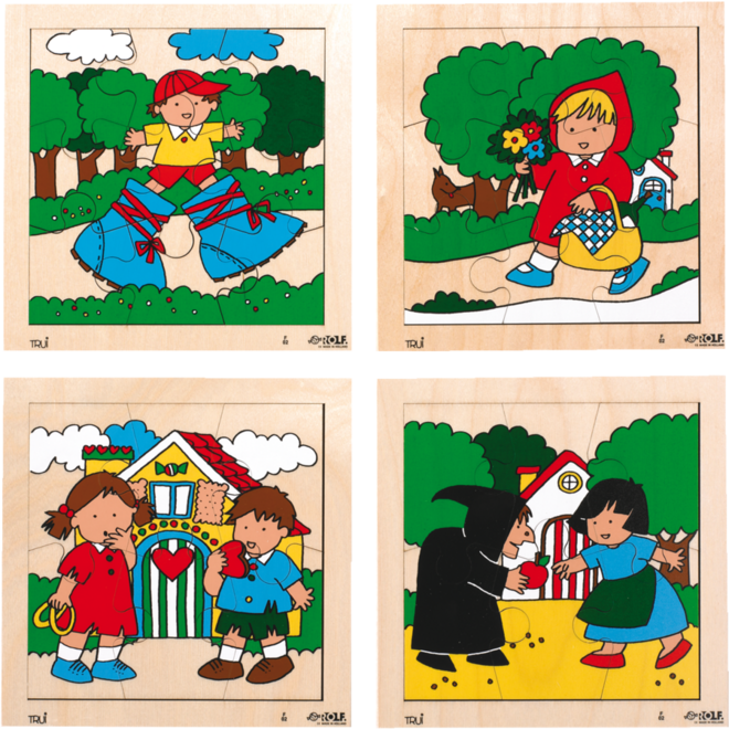 Rolf Puzzels - Puzzelserie sprookjes, 2x6 & 2x9 stukjes