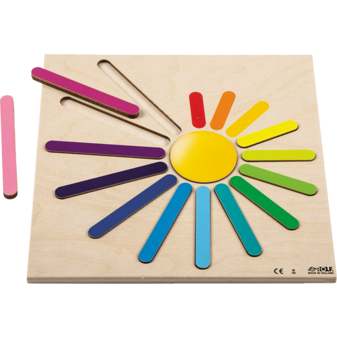 Rolf Puzzels - Reliëfpuzzel ontdek de grootte - regenboogstralen - 15 stukjes