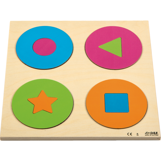 Rolf Puzzels - Reliëfpuzzel ontdek de kleur en vorm - cirkels en vormen - 8 stukjes