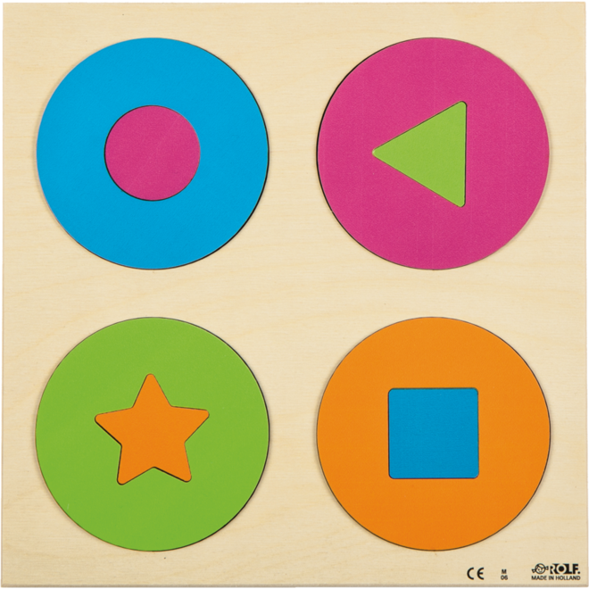 Rolf Puzzels - Reliëfpuzzelserie ontdek de kleur en vorm, 2 stuks