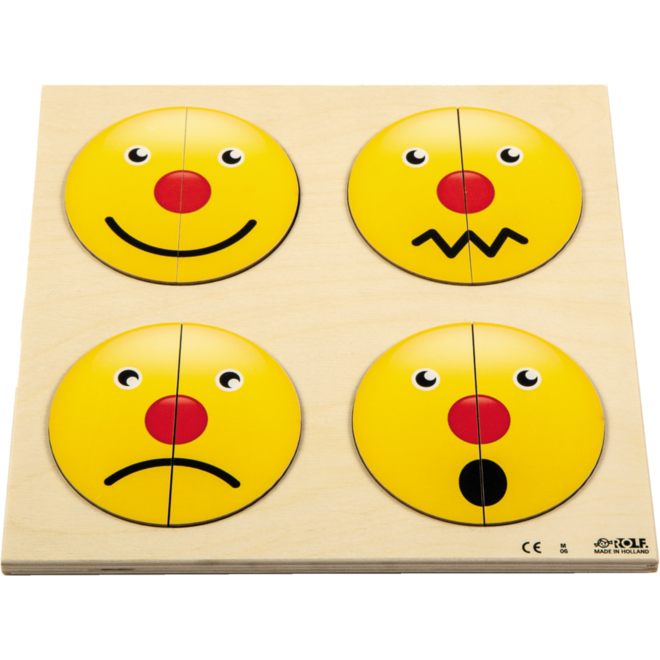Rolf Puzzels - Reliëfpuzzel maak een geheel - emoties passen - 8 stukjes