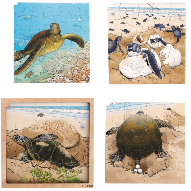 Rolf Connect - Groeipuzzel schildpad 28 x 28 cm 4-lagen 86 stukjes