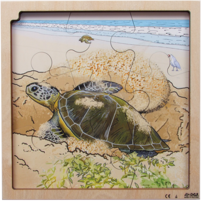 Rolf Connect - Groeipuzzel schildpad 28 x 28 cm 4-lagen 86 stukjes