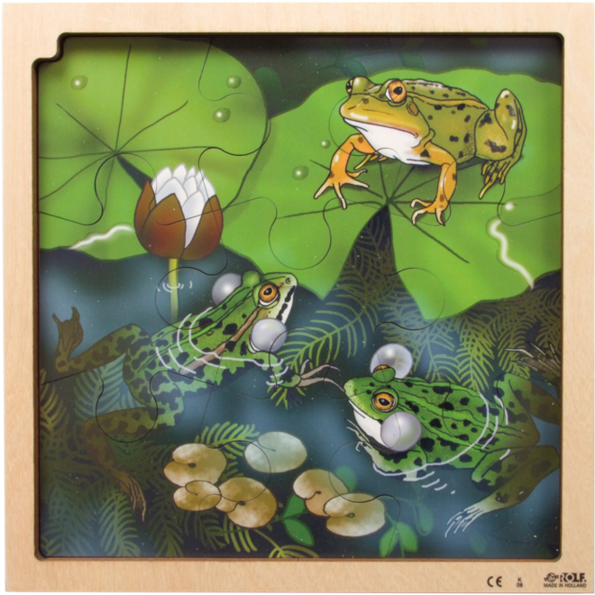 Rolf Connect - Groeipuzzel kikker 28 x 28 cm 4 lagen 86 stukjes