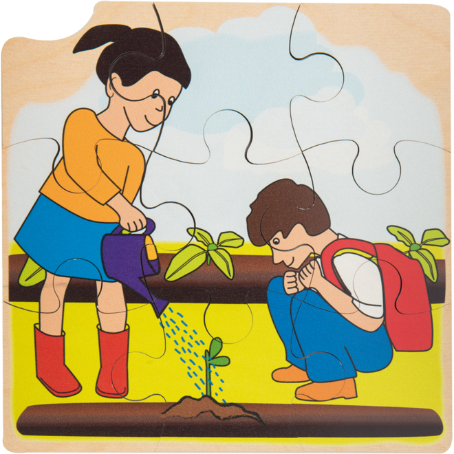 Rolf Puzzels - Groeipuzzel zonnebloem, 4 lagen, 36 stukjes