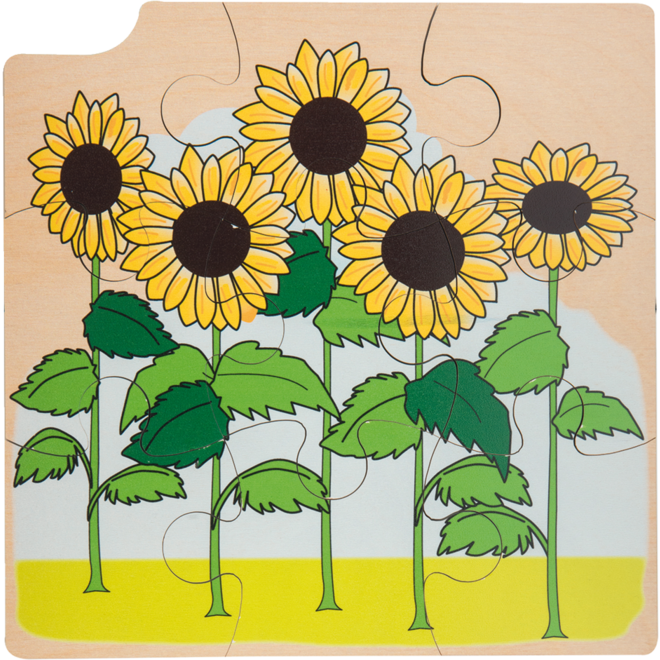 Rolf Puzzels - Groeipuzzel zonnebloem, 4 lagen, 36 stukjes