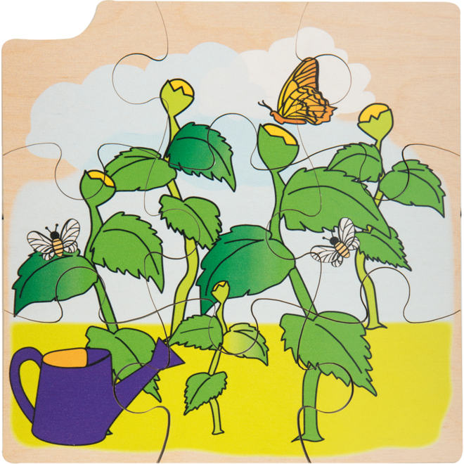 Rolf Puzzels - Groeipuzzel zonnebloem, 4 lagen, 36 stukjes