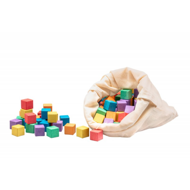 Rolf More - Gekleurde blokjes van RE-Wood, 2 x 2 x 2 cm, 150 stuks