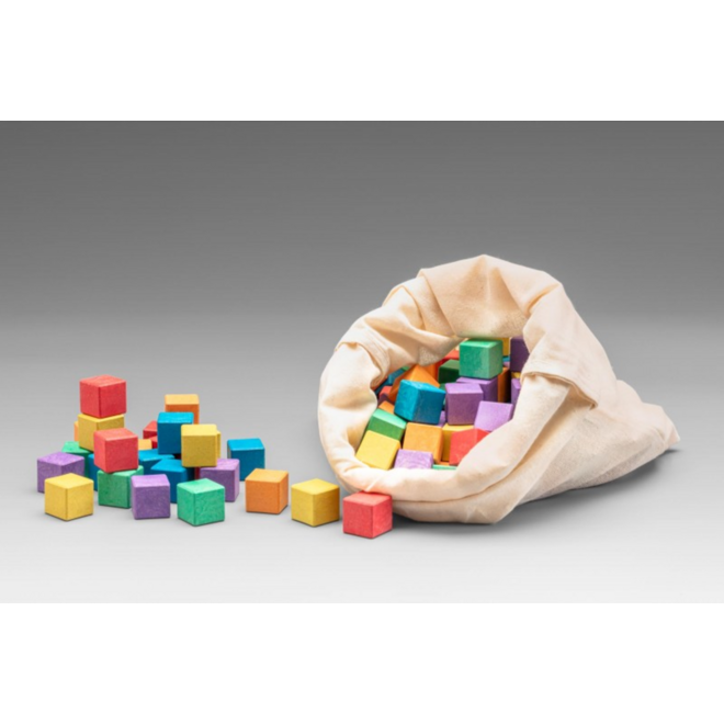 Rolf More - Gekleurde blokjes van RE-Wood, 2 x 2 x 2 cm, 150 stuks
