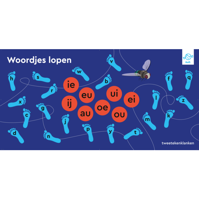 Rolf More - Woordjes lopen tweetekenklanken, 100 x 200 cm, vinyl
