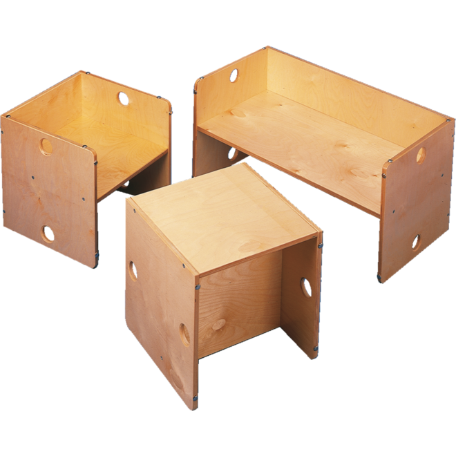 Rolf More - Stoel Kuben kleuteruitvoering  36 x 36 x 36 cm ongemonteerd