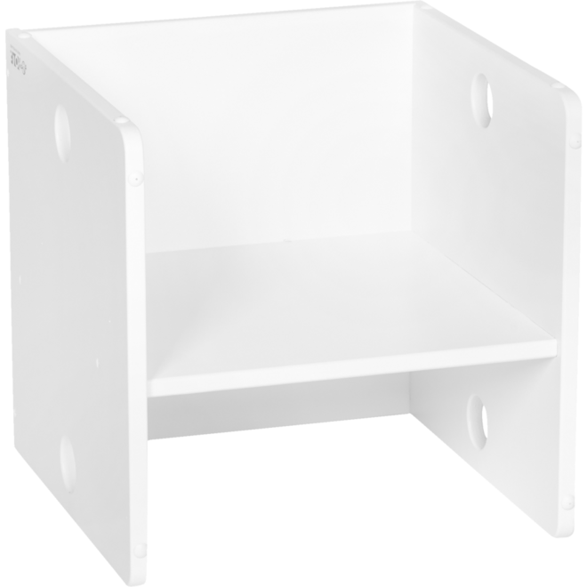 Rolf More - Stoel Kuben kleuteruitvoering Wit gespoten 36x36x36cm ongemonteerd