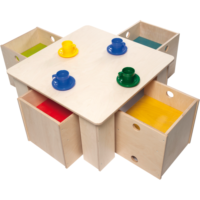 Rolf More - Tafel Kuben peuteruitvoering naturel 69 x 69 cm
