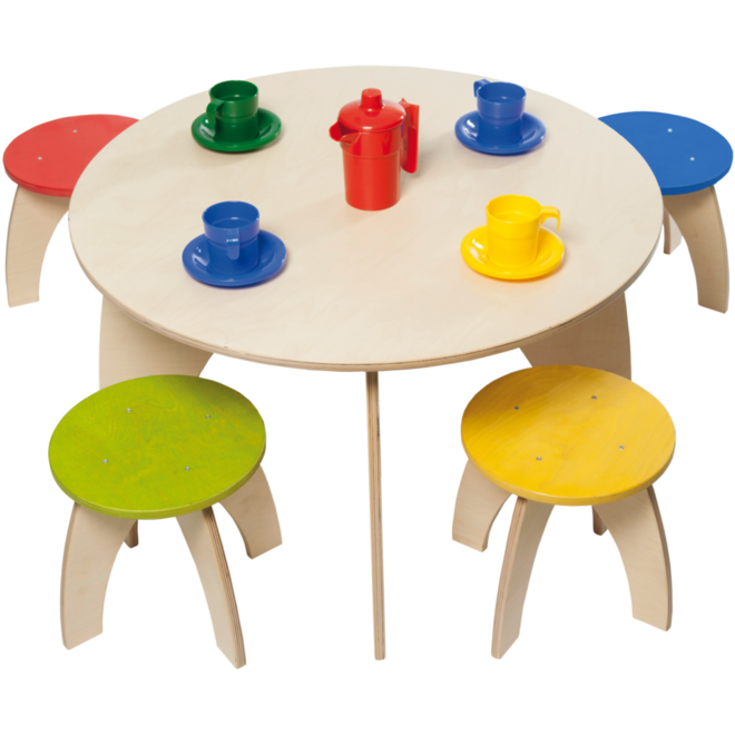 Rolf More - Tafel Rondo kleuteruitvoering naturel  hoogte 52 cm ongemonteerd