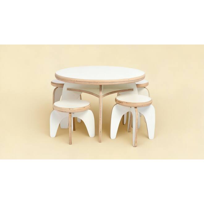 Rolf More - Ronde tafel, wit, hoogte B2 (53 cm)