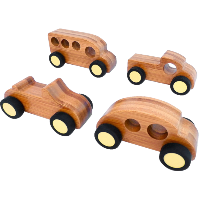 Auto's van bamboo, set van 4