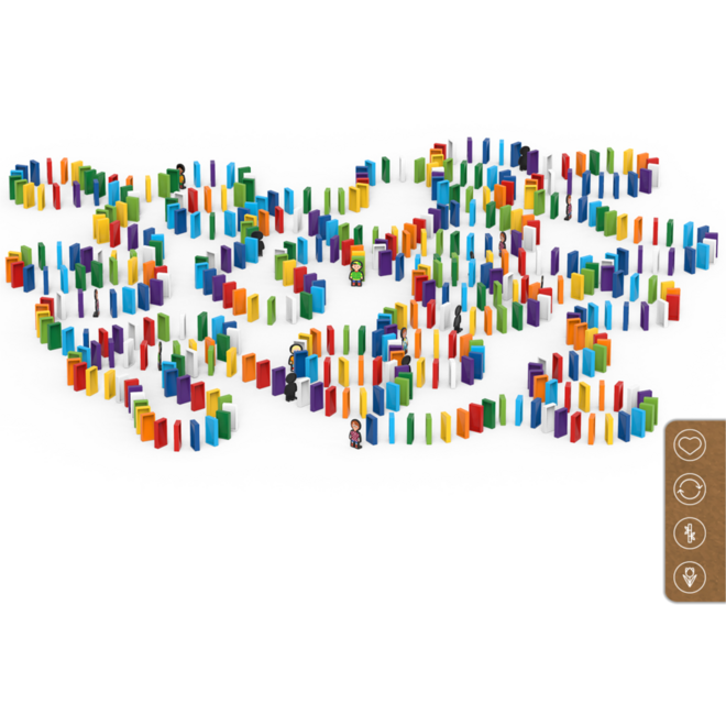 BiOBUDDi Domino 500 mix van 6 kleuren, inclusief 10 figuren