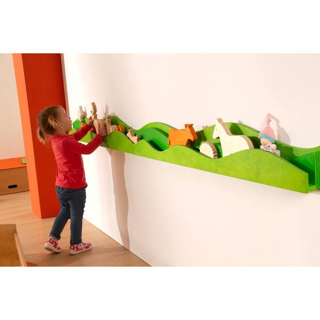 Speellijst natuur voor aan de muur voor speeldieren, groen
